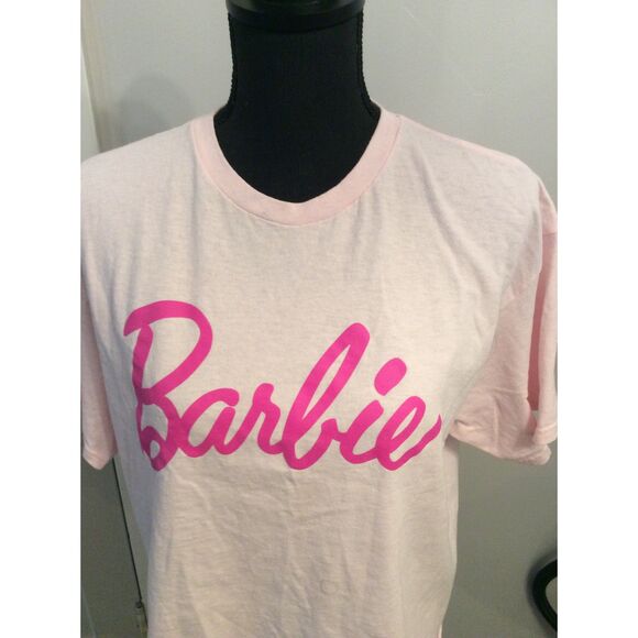 Pink Barbie Crop Top Womens Car Size Large L T Shirt - Picture 4 of 5